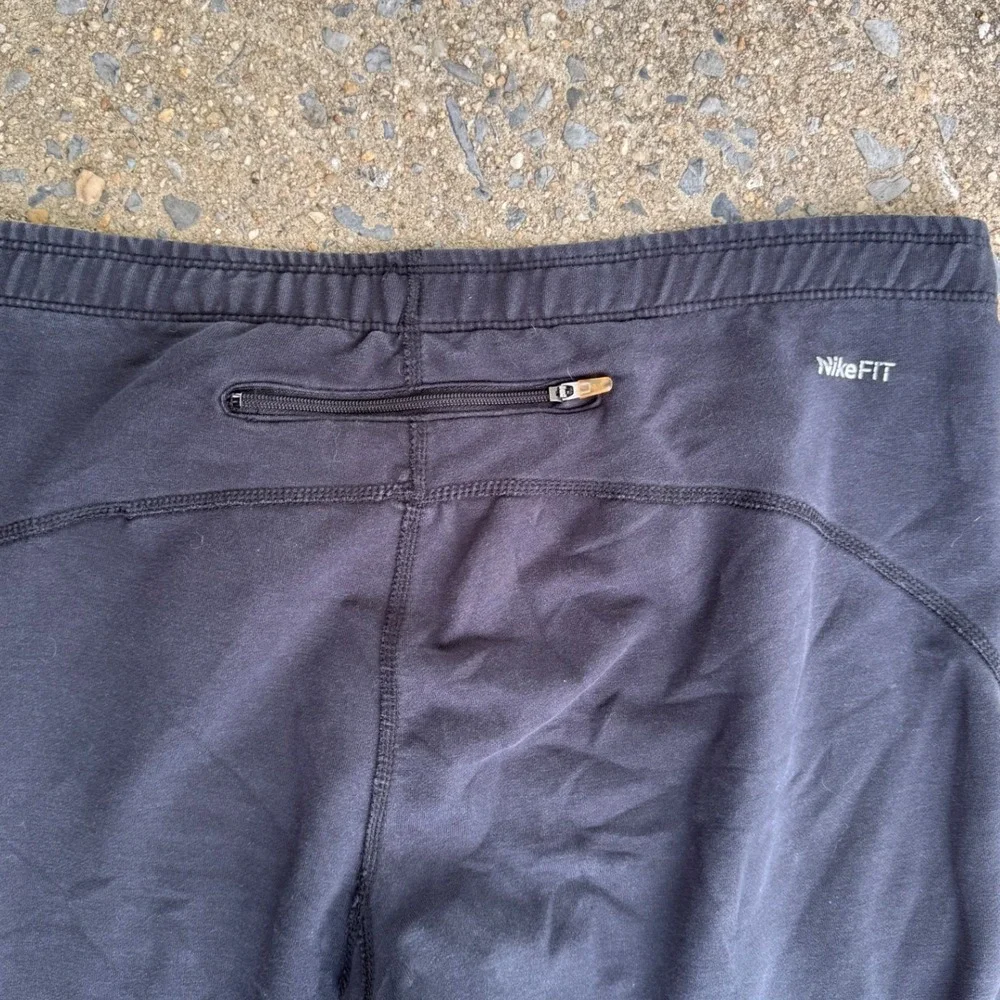 Nike Fit Dry Running Leggings Womens Small Black Ankle Zip‎ Zipper Pocket Tights